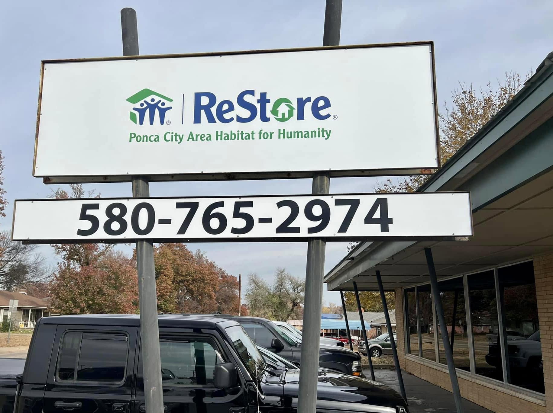 The Habitat ReStore sign on N 7th Street, Ponca City